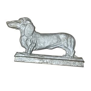 Vintage Aluminum Dachshund Dog Mailbox Topper Sign Wall Plaque -